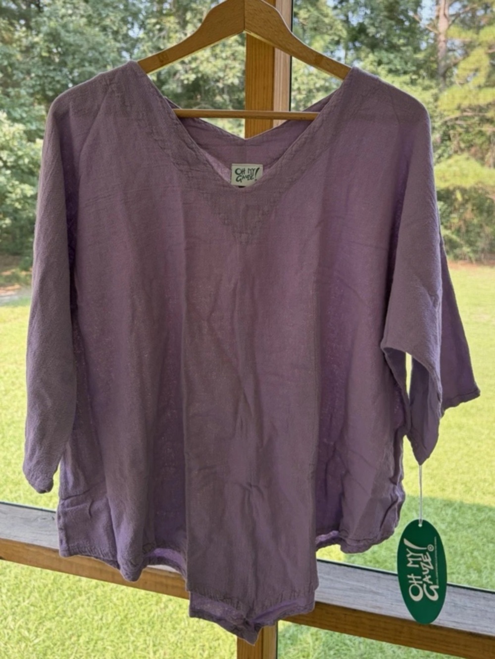 Oh My Gauze! Lynn Top Asymmetrical Boho Orchid Women's Size 3 / XXL